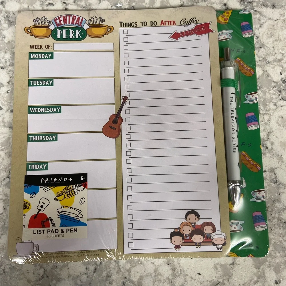 Friends Themed Weekly Planner and Pen Pouch Set - Multicolor